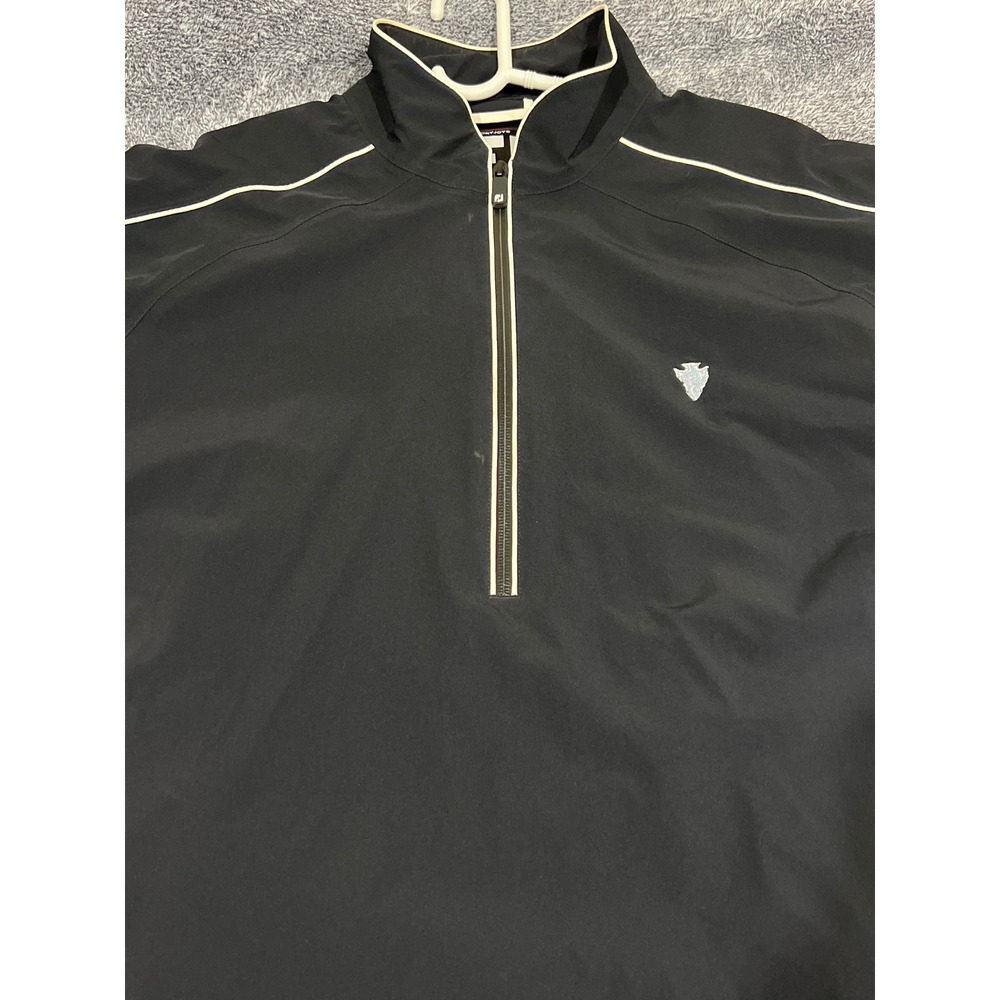 FootJoy DryJoys Tour Collection Mens Large Black Short Sleeve Golf Windshirt